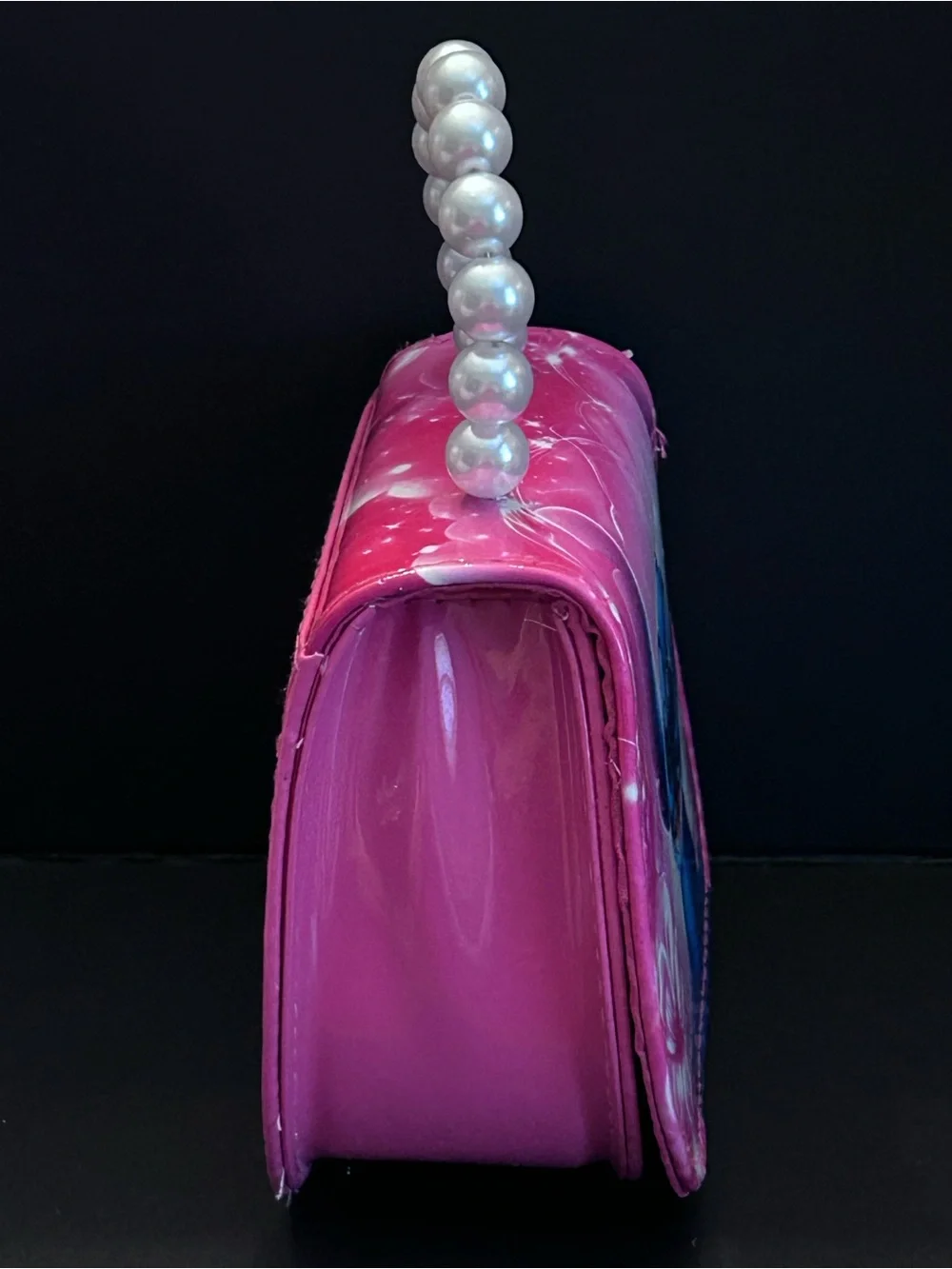 Disney Pink and Blue Stitch Pearl Handle Kids Crossbody Handbag NWOT